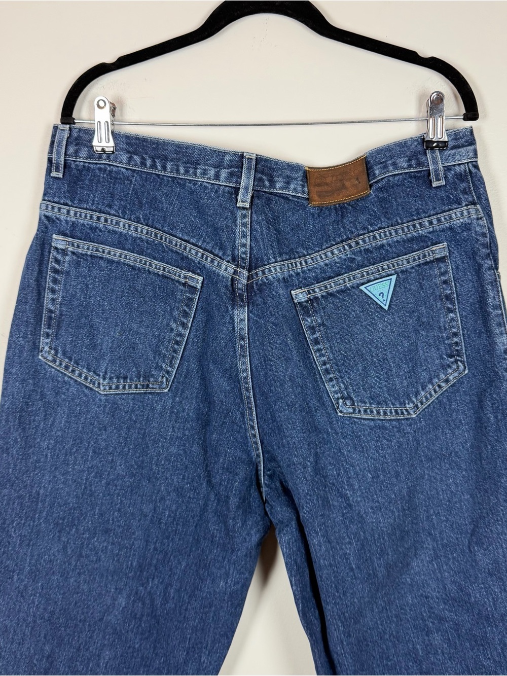 Guess Jeans Mens 36 Blue Denim Loose Fit Tapered Cotton Leg Vintage 90s - Picture 3 of 9
